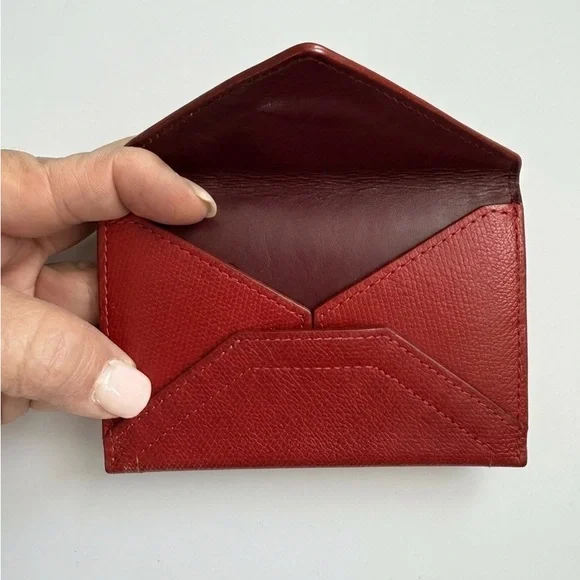 Coach Red Leather Card Holder Envelope Wallet - RARE - Picture 3 of 6